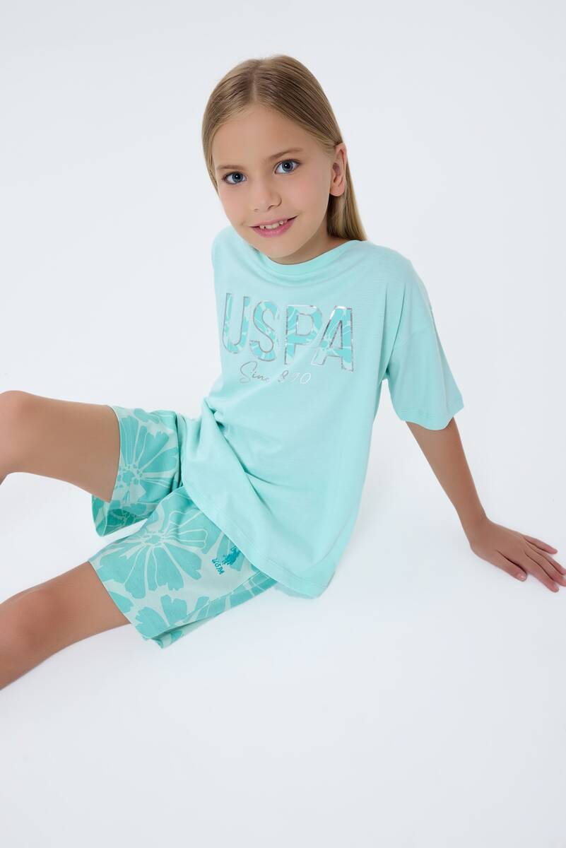 U.S. Polo Assn. Kız Çocuk Yeşil Şort Takım