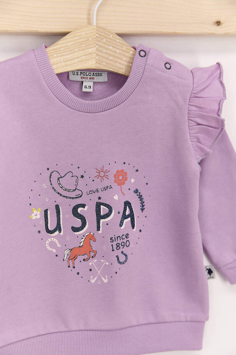 U.S. Polo Assn Bebek - U.S. Polo Assn Lila Kız Bebek İkili Takım (1)