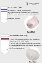 U.S. Polo Assn. Kız Bebek Baskısız Kışlık Regular Fit Beyaz Çorap USB969-B-V1 (1)