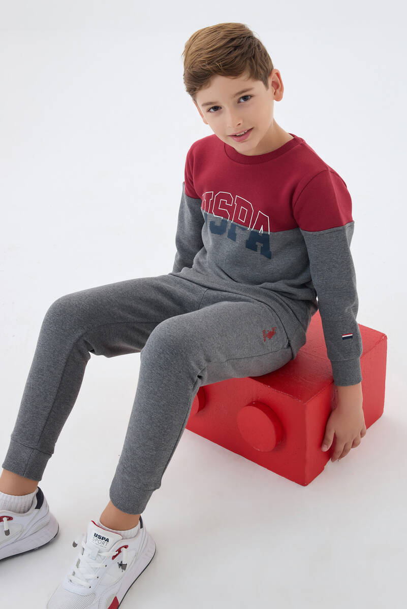 U.S. Polo Assn. Erkek Çocuk Bordo Eşofman Takımı
