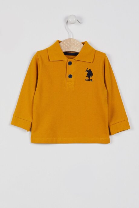 U.S. Polo Assn. Erkek Bebek Polo Yaka Baskısız Kışlık Regular Fit Sarı T-Shirt USB998-B-V9 - 1
