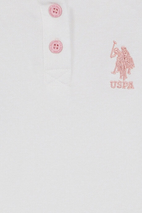 U.S. Polo Assn. Kız Bebek Pamuklu Polo Yaka Baskısız Kışlık Regular Fit Krem T-Shirt USB994-B-V7 - 3