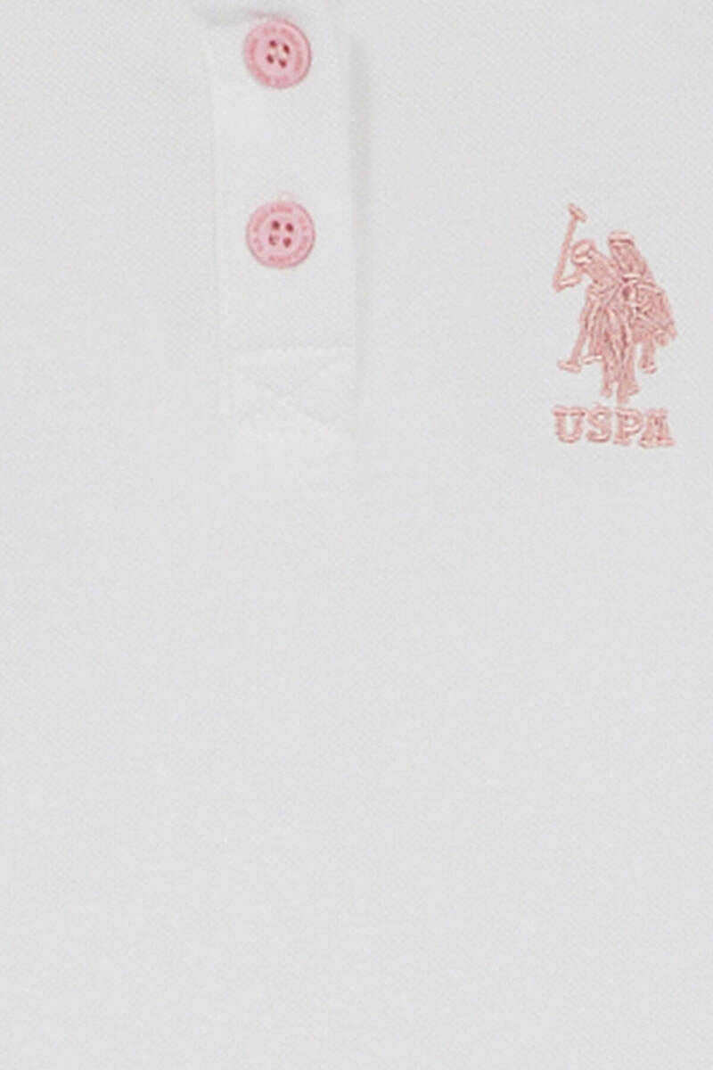 U.S. Polo Assn. Kız Bebek Pamuklu Polo Yaka Baskısız Kışlık Regular Fit Krem T-Shirt USB994-B-V7 - 3