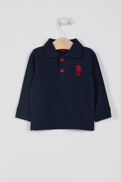 U.S. Polo Assn. Erkek Bebek Polo Yaka Baskısız Kışlık Regular Fit Lacivert Sweatshirt USB998-B-V5 
