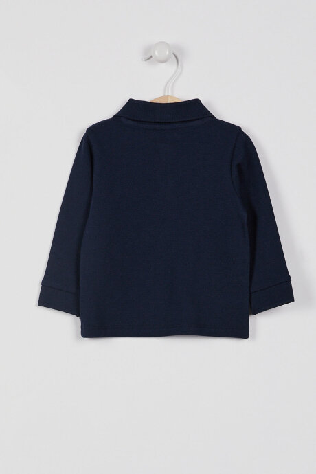 U.S. Polo Assn. Erkek Bebek Pamuklu Polo Yaka Baskısız Kışlık Regular Fit Lacivert Sweatshirt USB998-B-V5 - 2