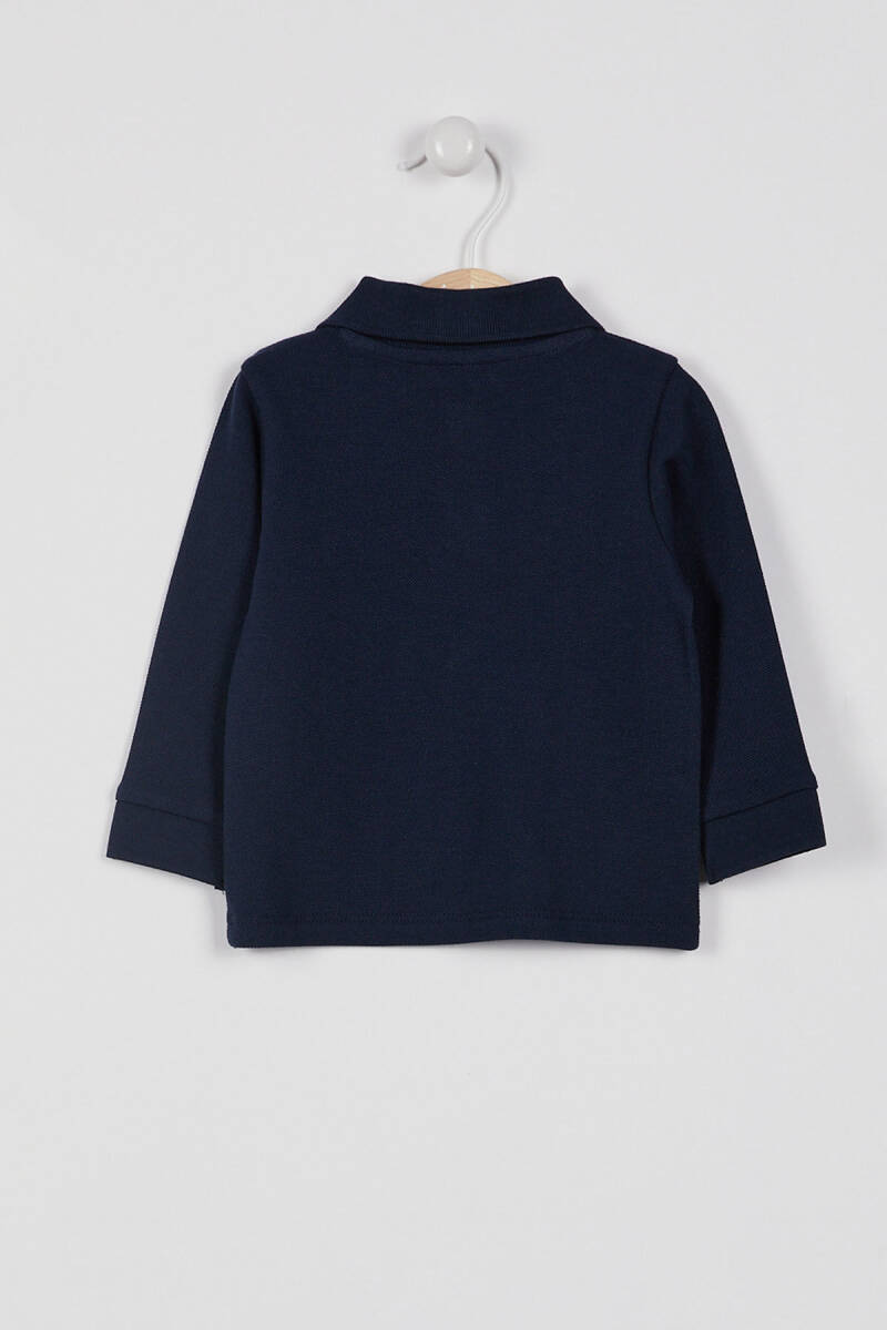 U.S. Polo Assn. Erkek Bebek Pamuklu Polo Yaka Baskısız Kışlık Regular Fit Lacivert Sweatshirt USB998-B-V5 - 2