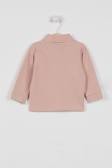 U.S. Polo Assn. Kız Bebek Pamuklu Polo Yaka Baskısız Kışlık Regular Fit Pembe T-Shirt USB994-B-V8 (1)