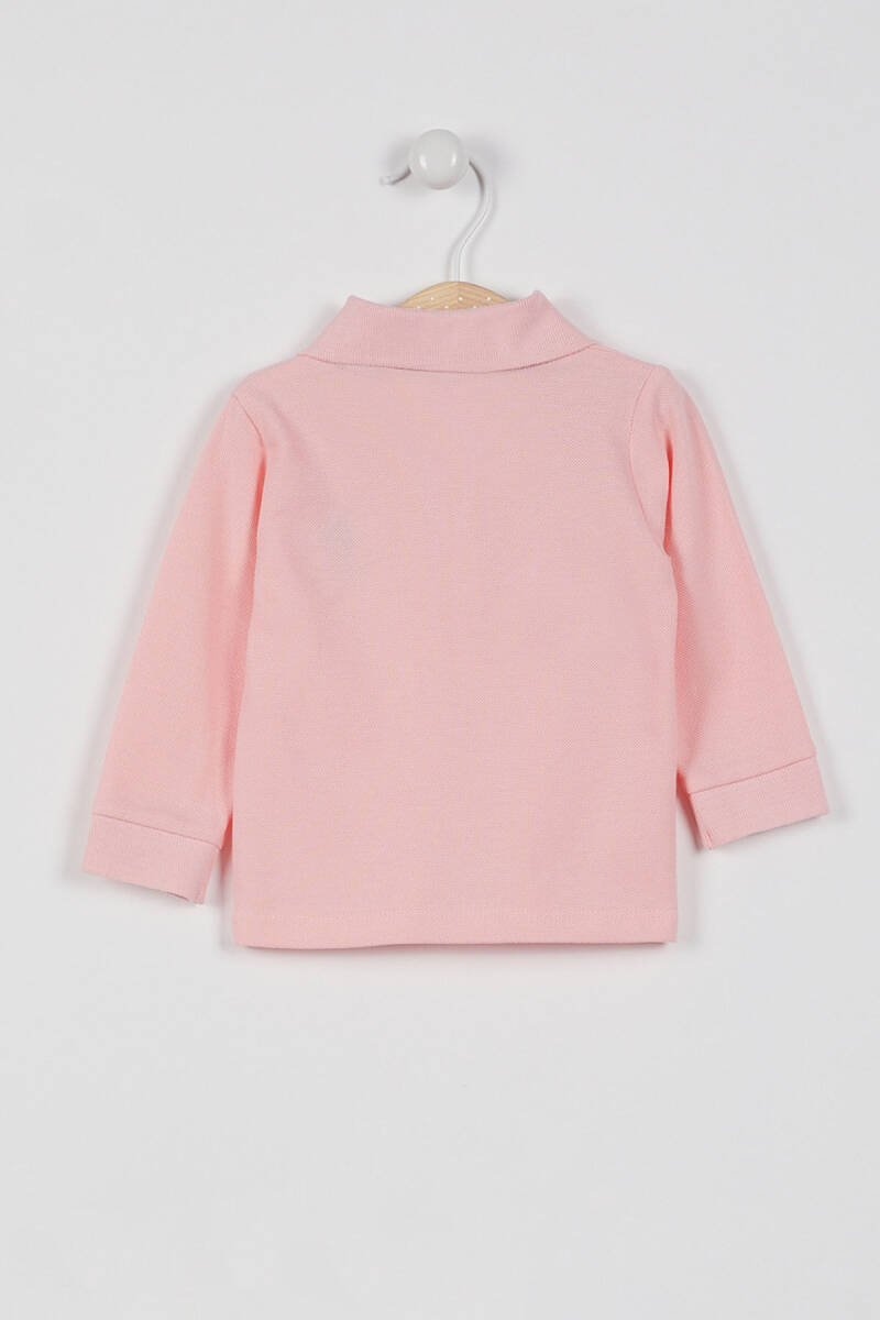 U.S. Polo Assn. Kız Bebek Pamuklu Polo Yaka Baskısız Kışlık Regular Fit Pembe T-Shirt USB994-B-V6 - 2