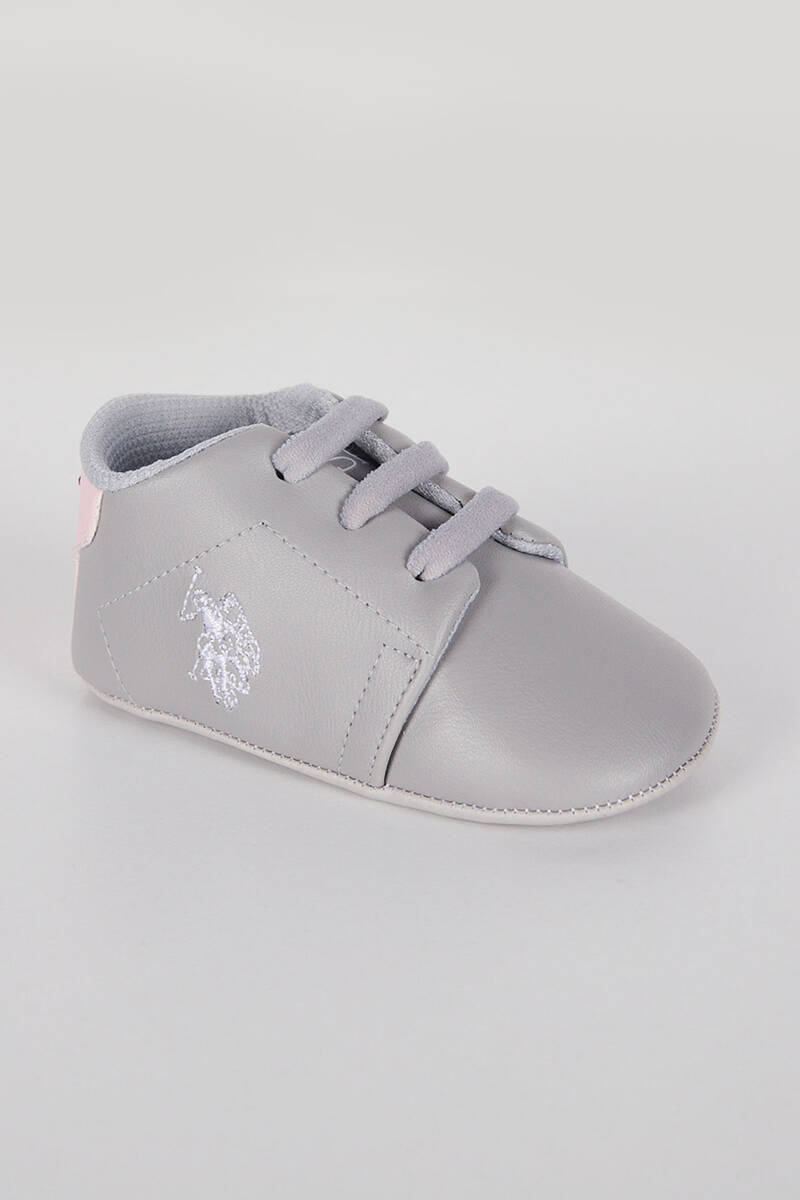 U.S. Polo Assn Lisanslı Gri Bağcıklı Kız Bebek Ayakkabı