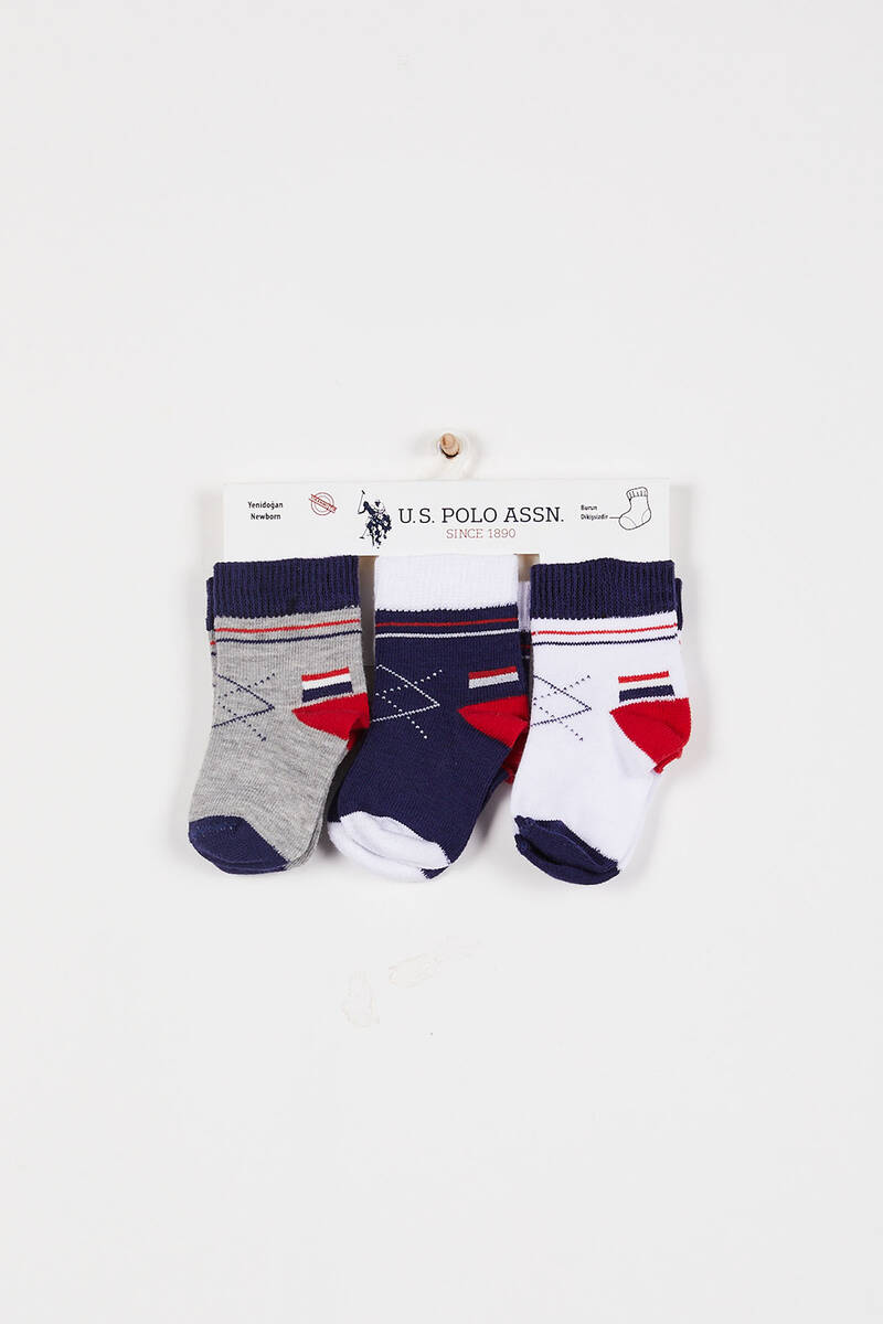 U.S. Polo Assn Lisanslı Lacivert Erkek Bebek Çorap