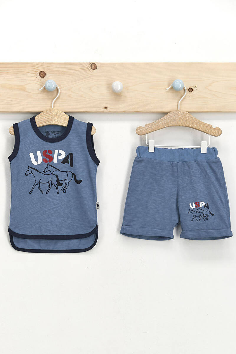 U.S. Polo Assn Lisanslı Mat İndigo Erkek Bebek Atlet Takım
