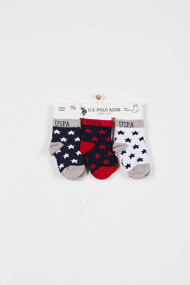 U.S. Polo Assn Lisanslı Star Lacivert Erkek Bebek Çorap