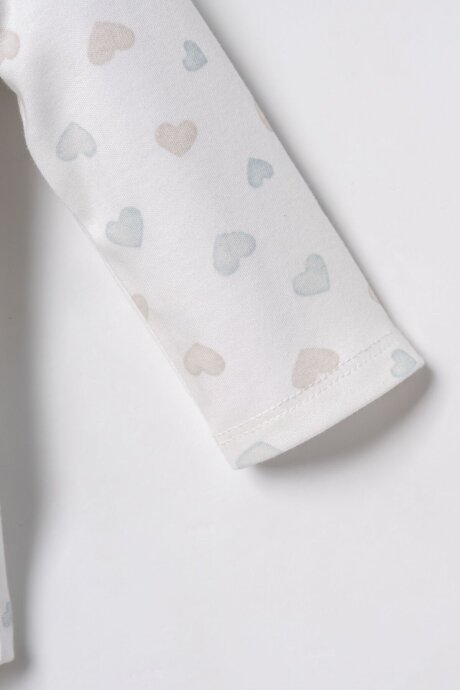 U.S. Polo Assn. Nakışlı Kız Bebek %100 Pamuk Cute Hearts Beyaz Gömlek Pijama Takımı USB3203-C-V1 - 6