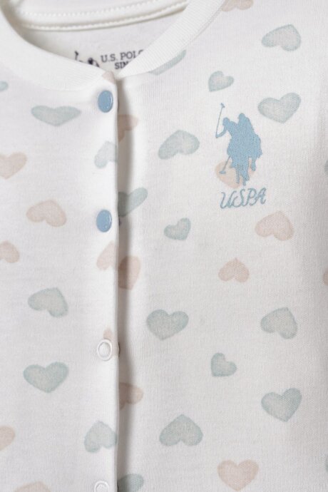 U.S. Polo Assn. Nakışlı Kız Bebek %100 Pamuk Cute Hearts Beyaz Hastane Çıkışı 10’Lu Set USB3200-C-V1 - 7