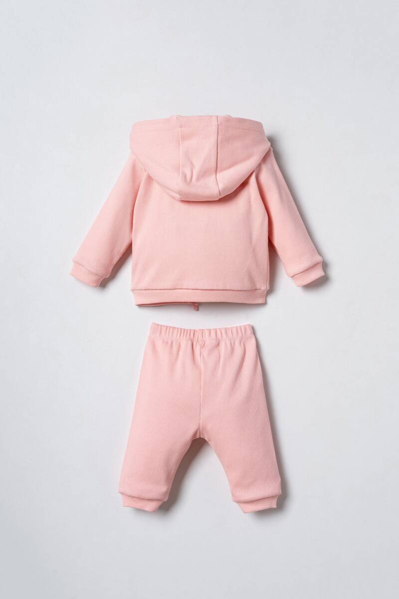 U.S. Polo Assn. Nakışlı Kız Bebek Pamuklu Hırkalı Pembe Uzun Kol Pijama Takım USB3254-C-V2 - 4