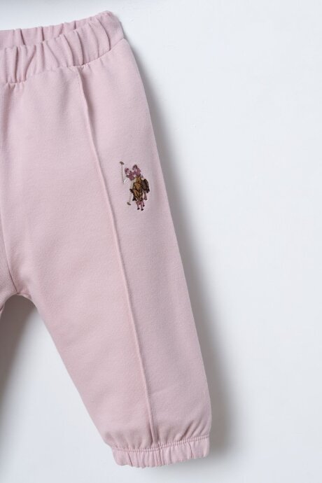 U.S. Polo Assn. Nakışlı Kız Bebek Pamuklu Pembe Uzun Kol Pijama Takım USB3245-C-V3 - 3