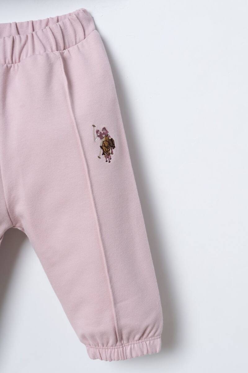 U.S. Polo Assn. Nakışlı Kız Bebek Pamuklu Pembe Uzun Kol Pijama Takım USB3245-C-V3 - 3