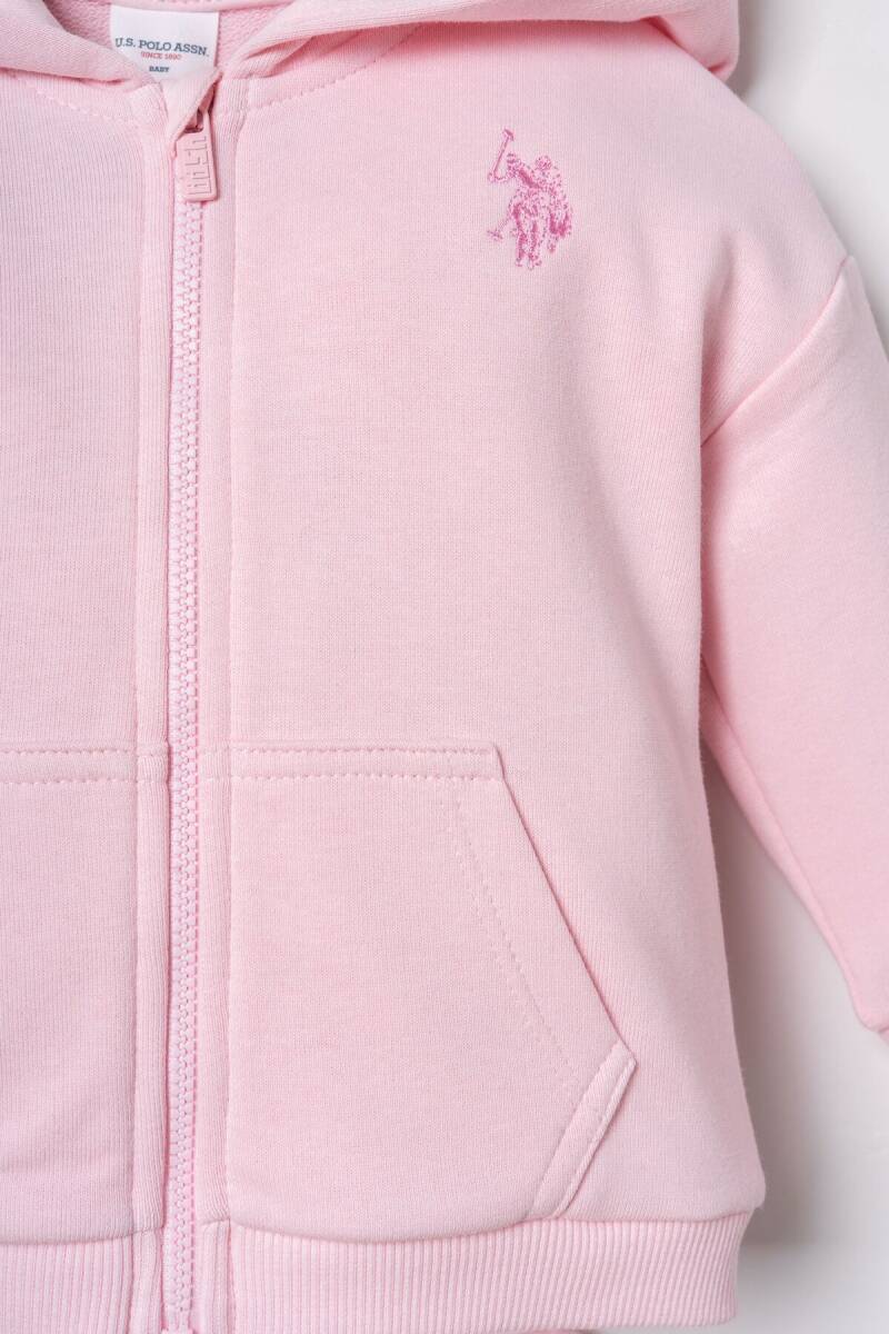 U.S. Polo Assn. Nakışlı Kız Bebek Pembe Uzun Kol Pijama Takım USB3246-C-V2 - 2