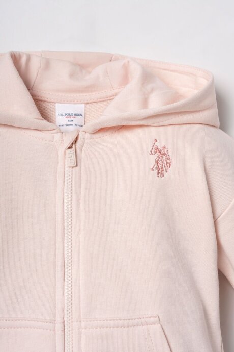 U.S. Polo Assn. Nakışlı Kız Bebek Pembe Uzun Kol Pijama Takım USB3246-C-V3 (1)