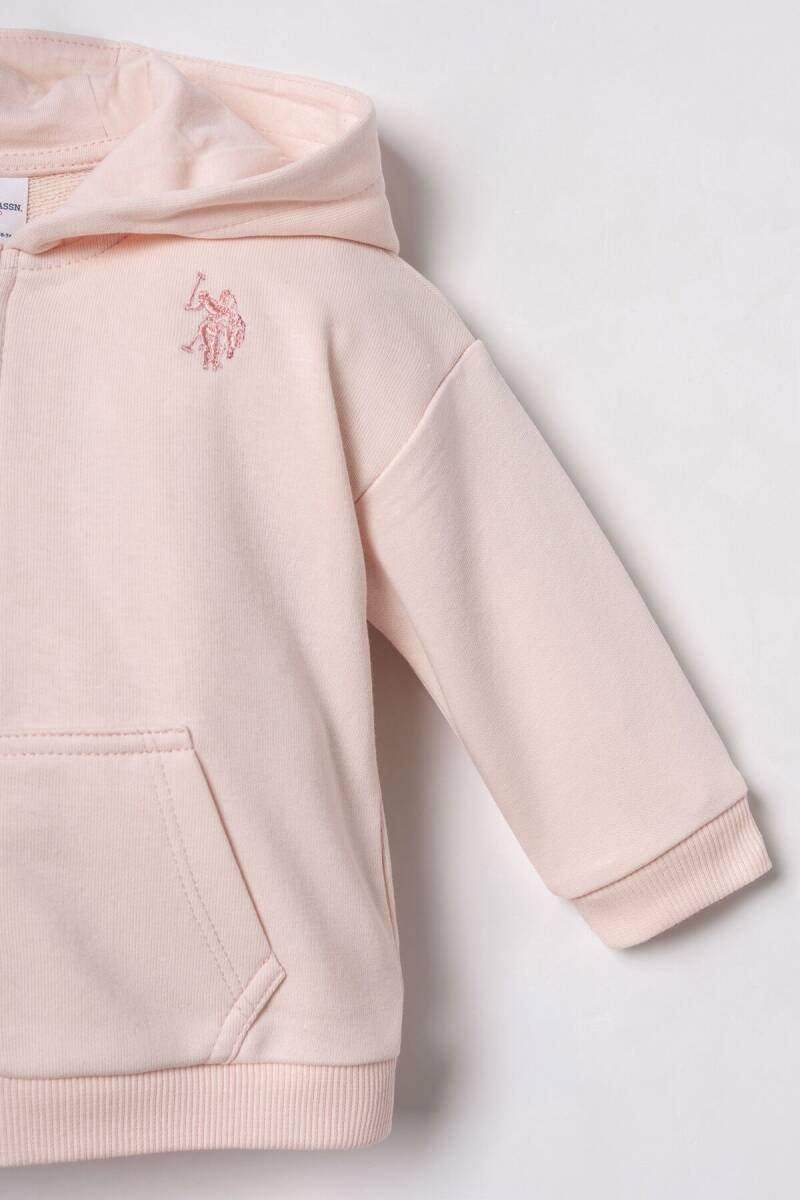 U.S. Polo Assn. Nakışlı Kız Bebek Pembe Uzun Kol Pijama Takım USB3246-C-V3 - 5