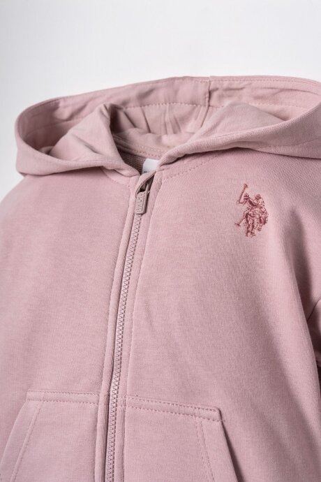 U.S. Polo Assn. Nakışlı Kız Bebek Pembe Uzun Kol Pijama Takım USB3246-C-V4 (1)