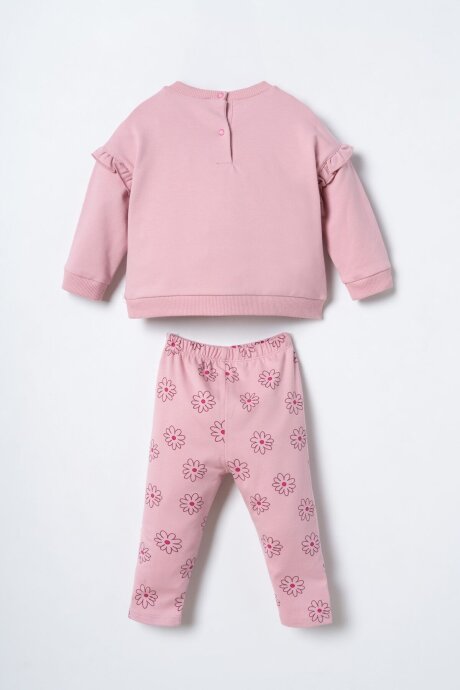 U.S. Polo Assn. Nakışlı Kız Bebek Pamuklu Pembe Uzun Kol Pijama Takım USB3250-C-V1 - 4