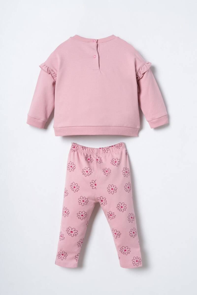 U.S. Polo Assn. Nakışlı Kız Bebek Pamuklu Pembe Uzun Kol Pijama Takım USB3250-C-V1 - 4