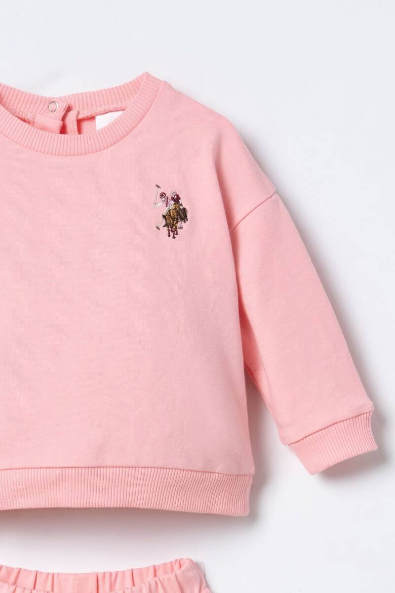 U.S. Polo Assn. Nakışlı Kız Bebek Pamuklu Turuncu Uzun Kol Pijama Takım USB3245-C-V1 - 2