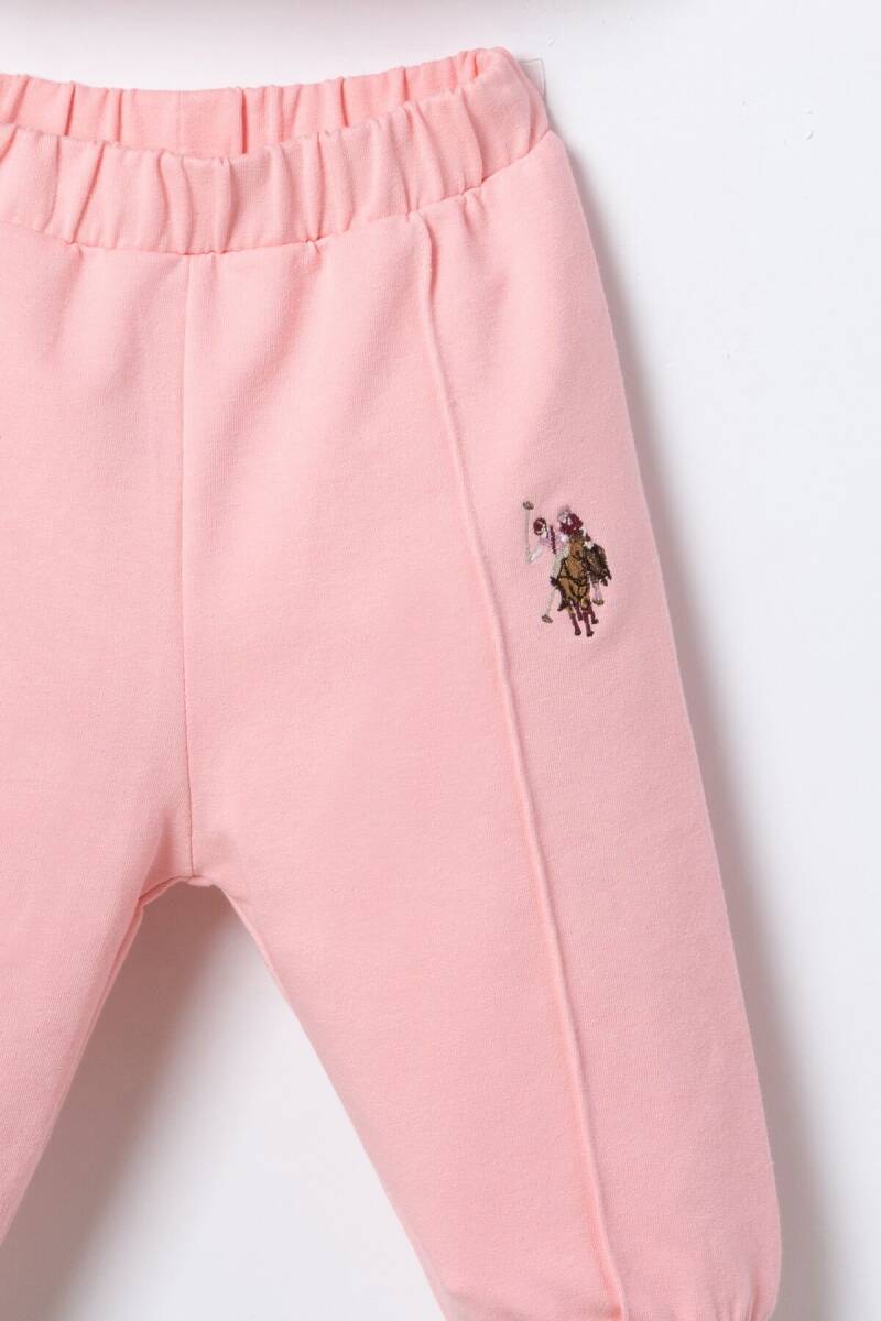 U.S. Polo Assn. Nakışlı Kız Bebek Pamuklu Turuncu Uzun Kol Pijama Takım USB3245-C-V1 - 3