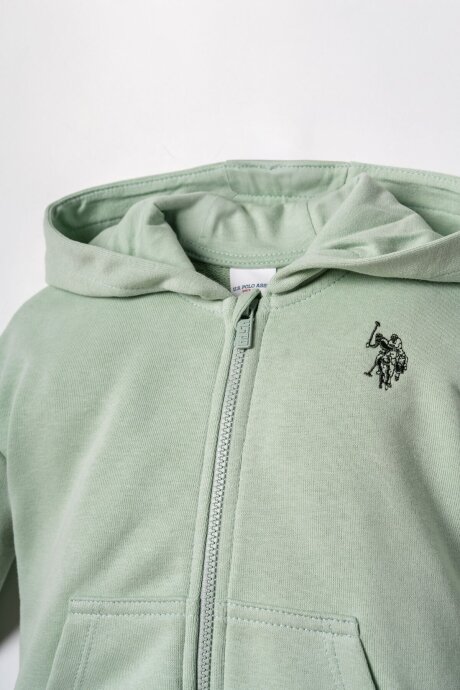 U.S. Polo Assn. Nakışlı Kız Bebek Yeşil Uzun Kol Pijama Takım USB3246-C-V1 - 2