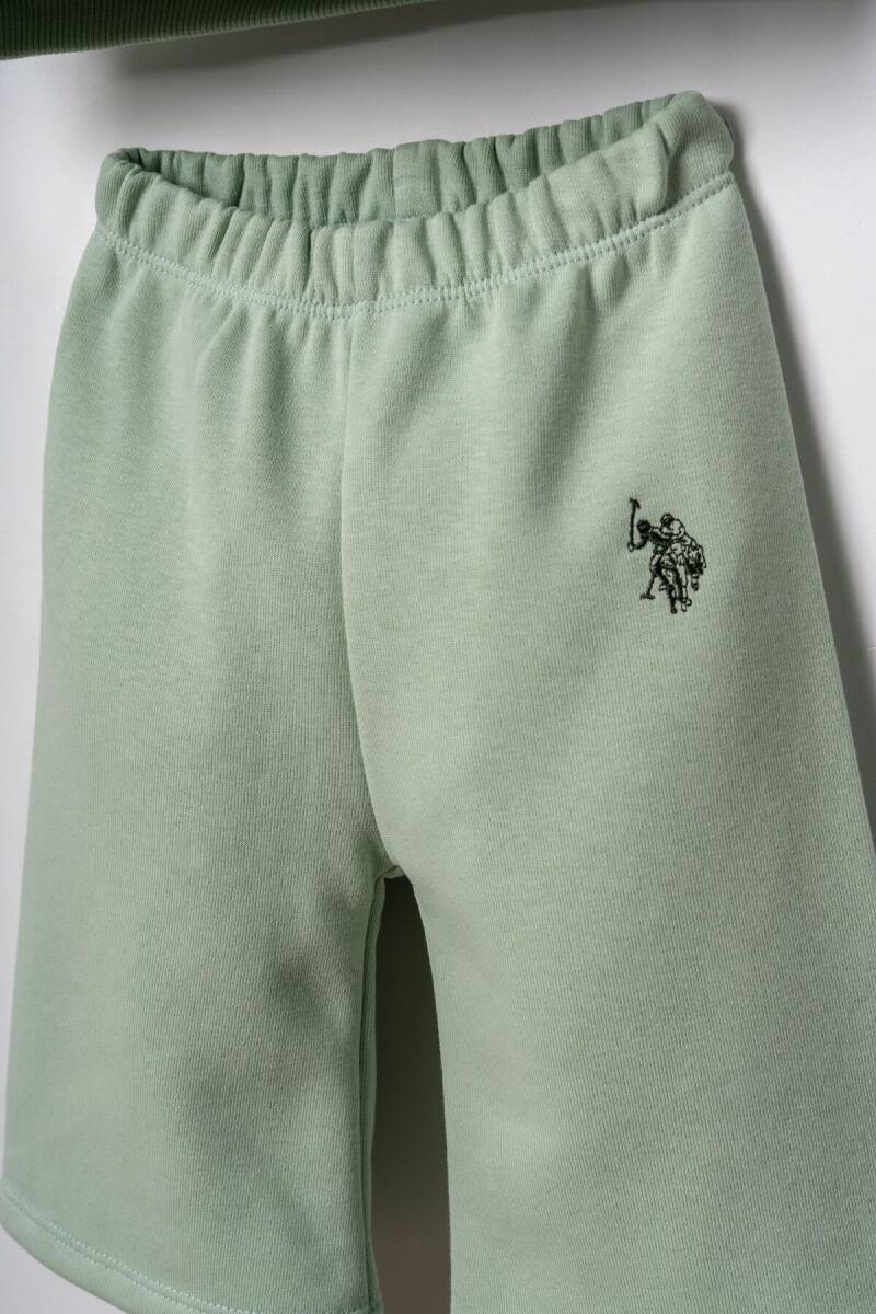 U.S. Polo Assn. Nakışlı Kız Bebek Yeşil Uzun Kol Pijama Takım USB3246-C-V1 - 3