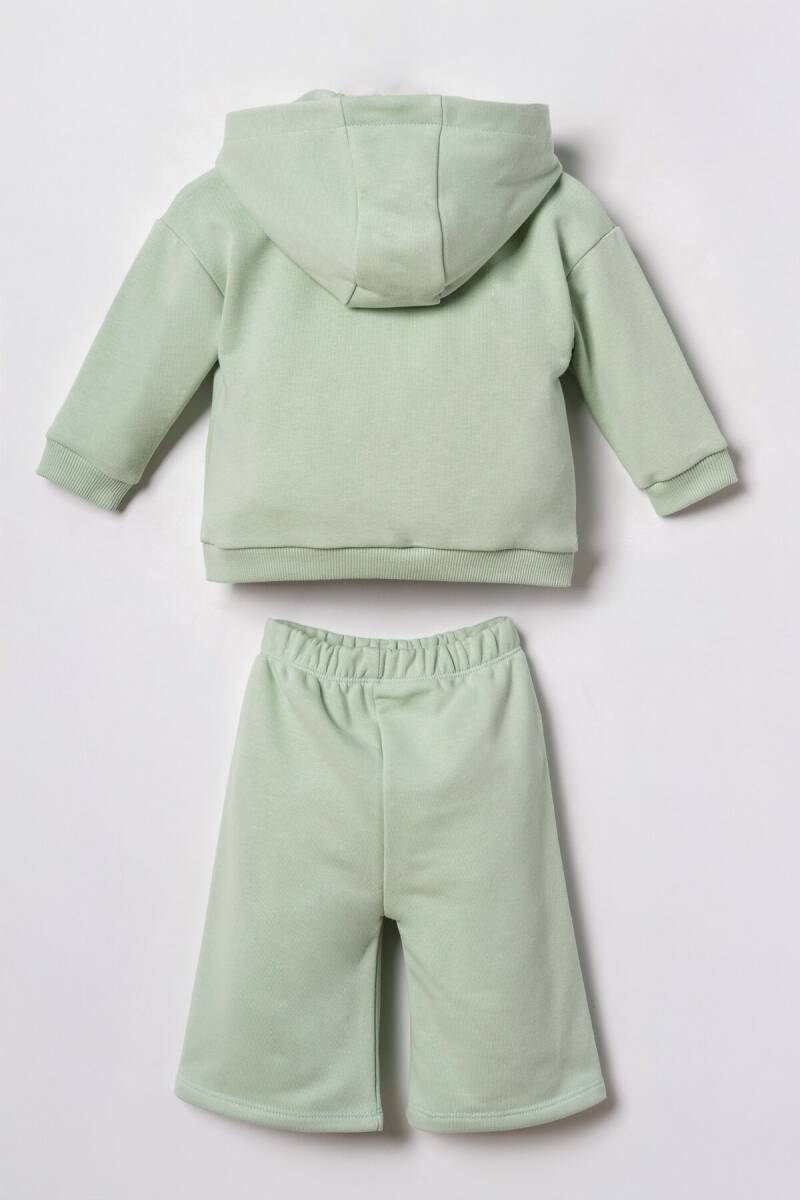 U.S. Polo Assn. Nakışlı Kız Bebek Yeşil Uzun Kol Pijama Takım USB3246-C-V1 - 4