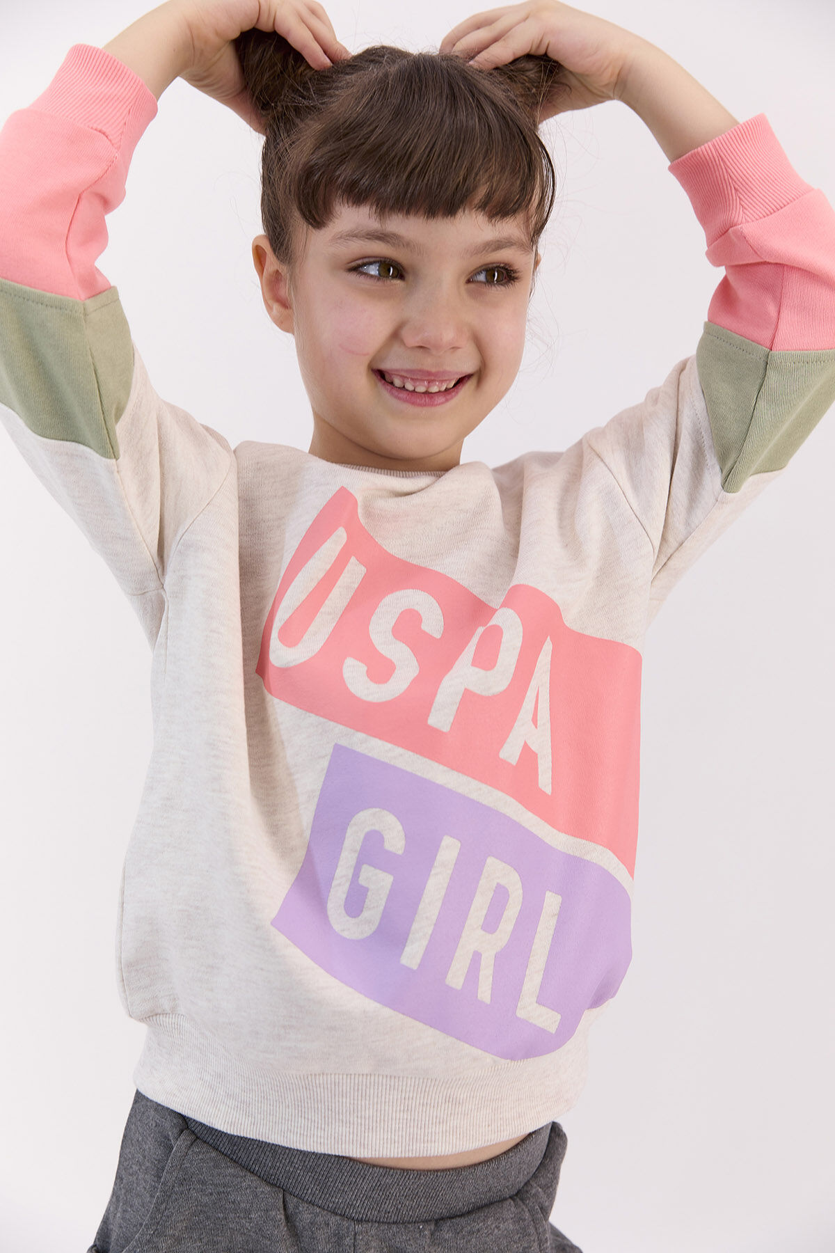 U.S. Polo Assn - U.S. Polo Assn Uspa Girl Kremmelanj Kız Çocuk Eşofman Takımı (1)