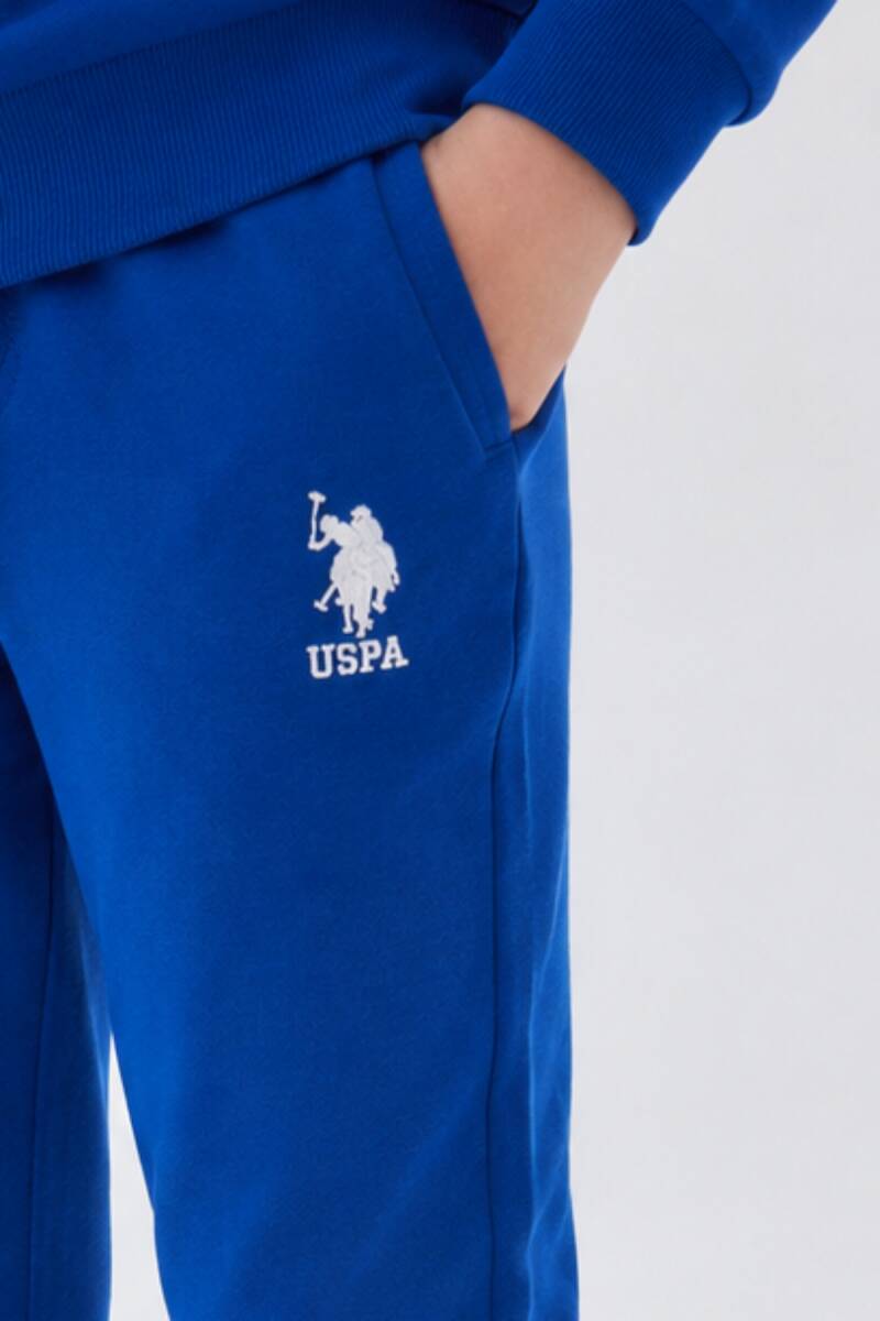U.S. Polo Assn. Erkek Çocuk Bisiklet Yaka Pigment Baskılı Kışlık Regular Fit Mavi Eşofman Takımı US2135-C-V4 - 3