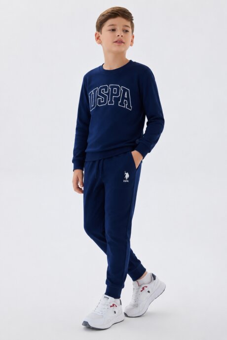 U.S. Polo Assn. Erkek Çocuk Bisiklet Yaka Pigment Baskılı Kışlık Regular Fit Lacivert Eşofman Takımı US2135-C-V5 - 1