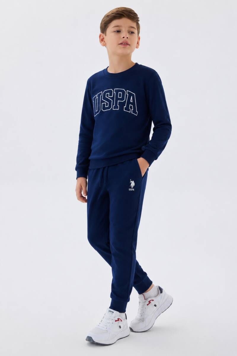 U.S. Polo Assn. Erkek Çocuk Bisiklet Yaka Pigment Baskılı Kışlık Regular Fit Lacivert Eşofman Takımı US2135-C-V5 - 1