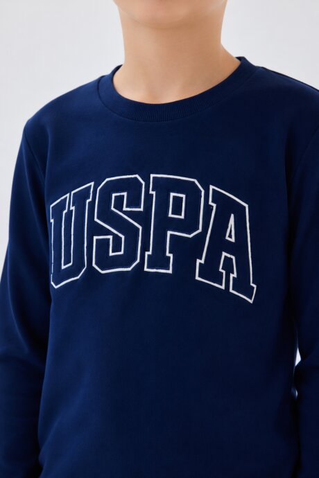 U.S. Polo Assn. Erkek Çocuk Bisiklet Yaka Pigment Baskılı Kışlık Regular Fit Lacivert Eşofman Takımı US2135-C-V5 - 2