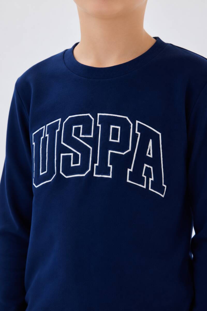 U.S. Polo Assn. Erkek Çocuk Bisiklet Yaka Pigment Baskılı Kışlık Regular Fit Lacivert Eşofman Takımı US2135-C-V5 - 2