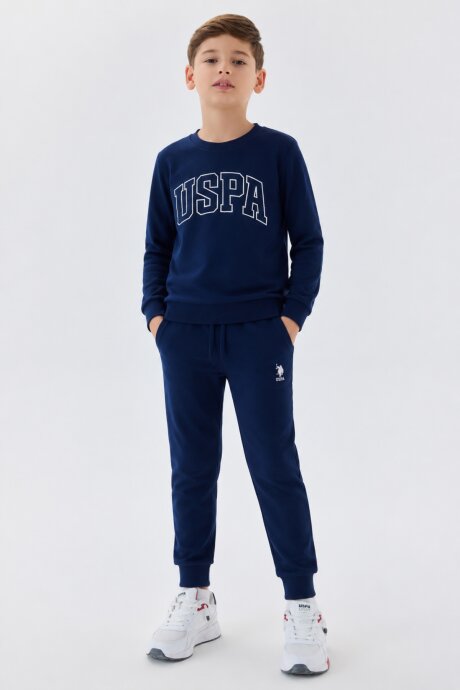 U.S. Polo Assn. Erkek Çocuk Bisiklet Yaka Pigment Baskılı Kışlık Regular Fit Lacivert Eşofman Takımı US2135-C-V5 - 5