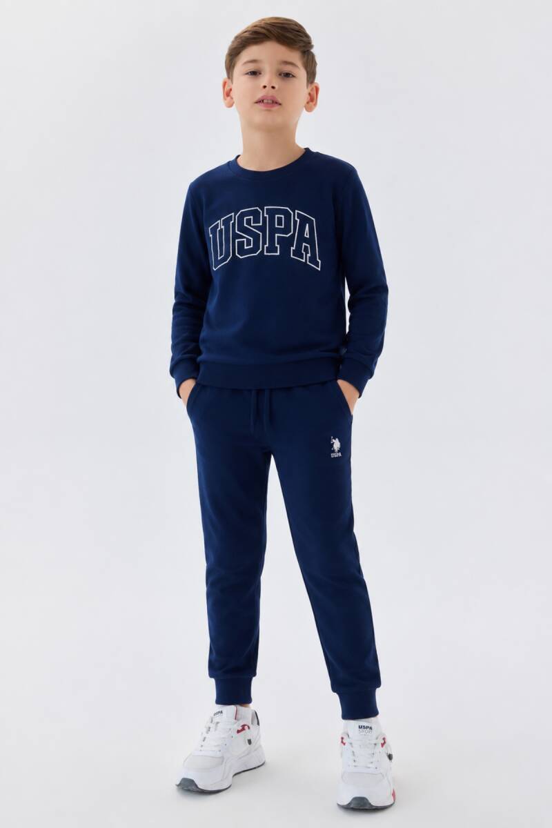 U.S. Polo Assn. Erkek Çocuk Bisiklet Yaka Pigment Baskılı Kışlık Regular Fit Lacivert Eşofman Takımı US2135-C-V5 - 5