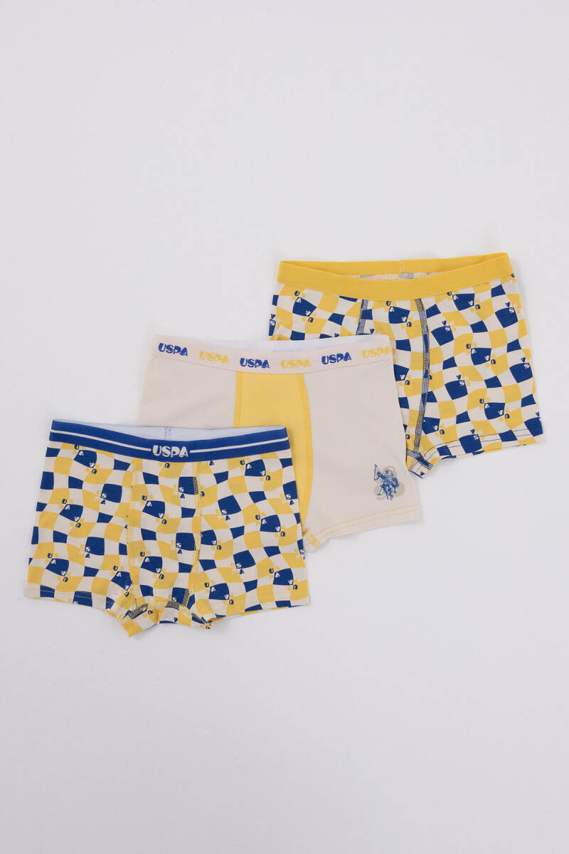 U.S. Polo Assn. Erkek Çocuk Pigment Baskılı Yazlık Regular Fit Krem Boxer US2111-C-V1 - 1