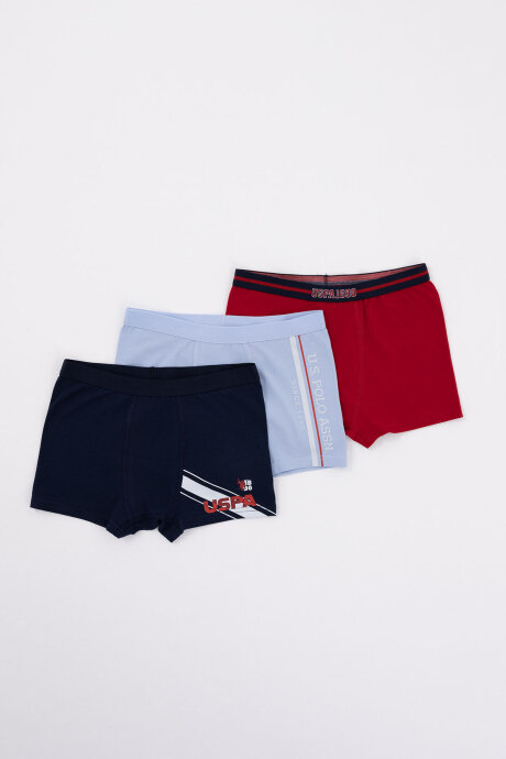 U.S. Polo Assn. Erkek Çocuk Pamuklu Pigment Baskılı Yazlık Regular Fit Mavi Boxer US2113-C-V1