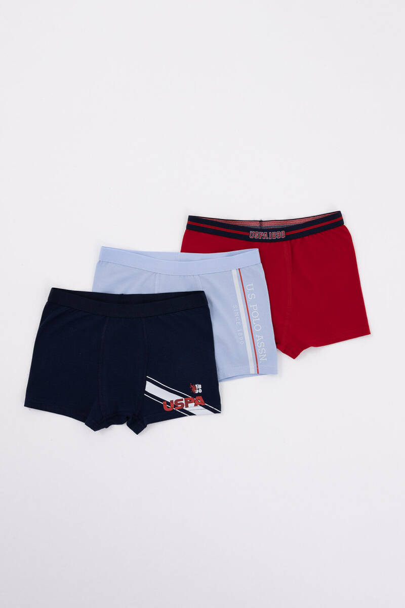 U.S. Polo Assn. Erkek Çocuk Pamuklu Pigment Baskılı Yazlık Regular Fit Mavi Boxer US2113-C-V1 - 1