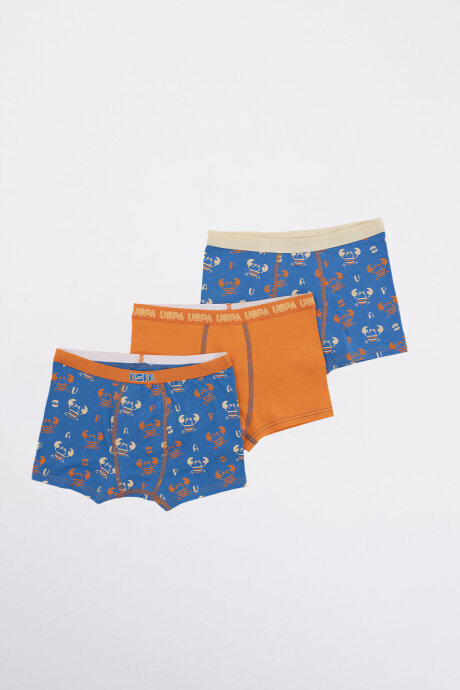 U.S. Polo Assn. Erkek Çocuk Pamuklu Pigment Baskılı Yazlık Regular Fit Turuncu Boxer US2112-C-V1