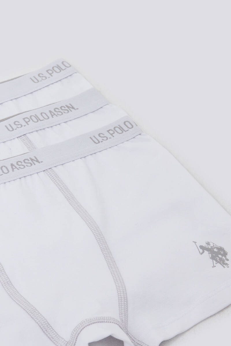 U.S. Polo Assn. Erkek Çocuk Pamuklu Pigment Baskılı Kışlık Regular Fit Beyaz Boxer US1383-C-V1 - 2