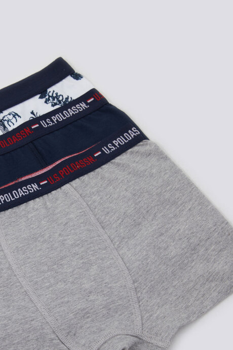 U.S. Polo Assn. Erkek Çocuk Pamuklu Pigment Baskılı Kışlık Regular Fit Gri Boxer US1372-C-V2 (1)