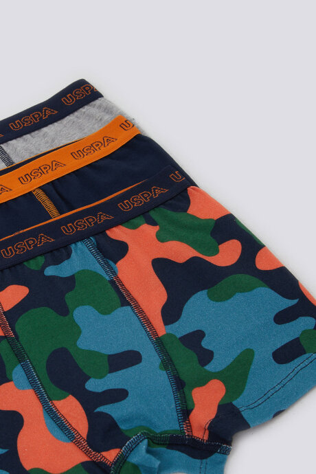 U.S. Polo Assn. Erkek Çocuk Pamuklu Pigment Baskılı Kışlık Regular Fit Mavi Boxer US1373-C-V1 (1)