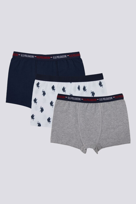 U.S. Polo Assn. Erkek Çocuk Pamuklu Pigment Baskılı Kışlık Regular Fit Lacivert Boxer US1374-C-V1
