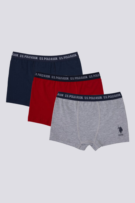 U.S. Polo Assn. Erkek Çocuk Pamuklu Pigment Baskılı Kışlık Regular Fit Krem Boxer US1371-C-V1