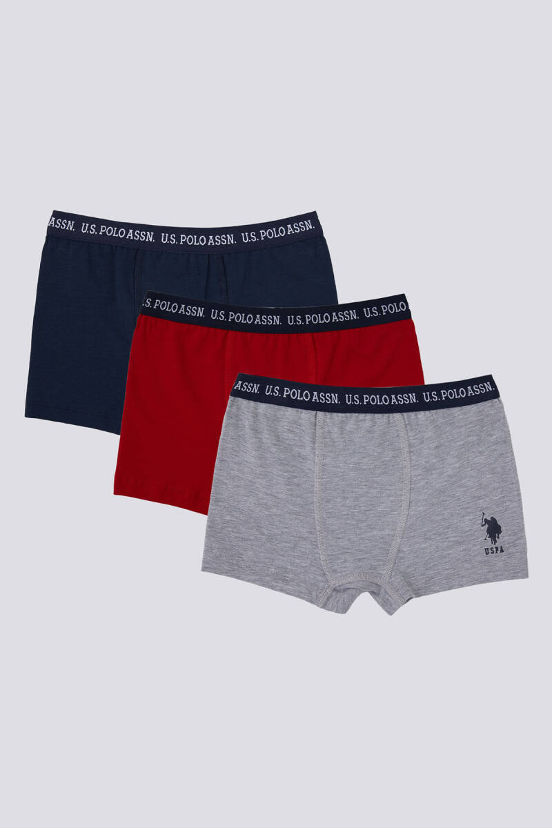U.S. Polo Assn. Erkek Çocuk Pamuklu Pigment Baskılı Kışlık Regular Fit Krem Boxer US1371-C-V1 - 1